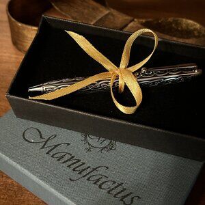 RARE Italian Small Manufactus Silver Pen with Ornate Detailing